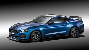 red coupe, Ford Mustang Shelby, Shelby GT350, car, blue cars