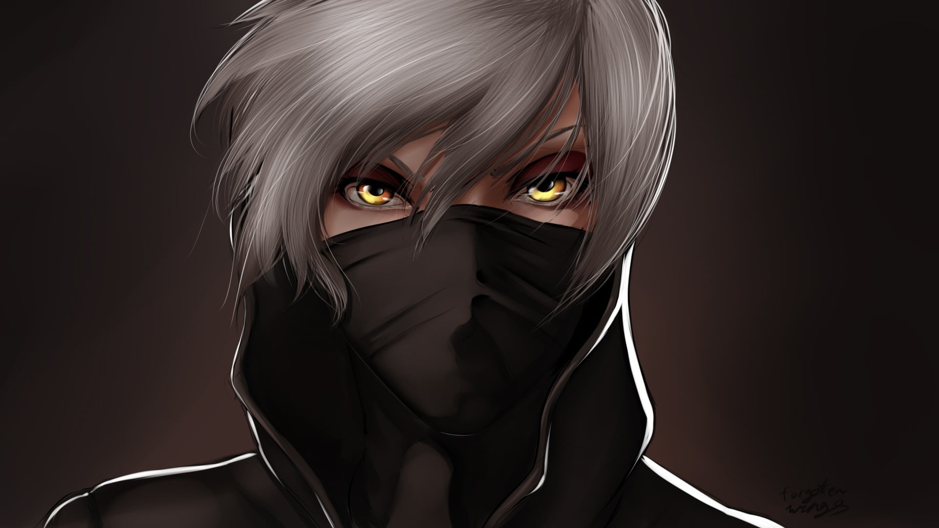 Anime character wearing black face mask HD wallpaper | Wallpaper Flare
