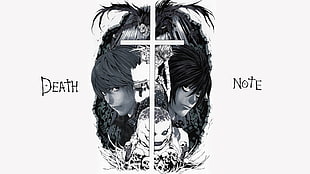 Death Note illustration, Death Note, Lawliet L, Yagami Light, anime