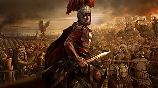 gladiator holding sword poster, Rome, Rome: Total War, video games HD wallpaper