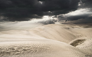 gray sand, landscape, desert, nature, sky