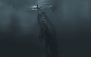 gray sea creature illustration HD wallpaper