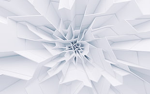 white paper artwork, abstract, white HD wallpaper