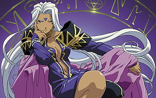 white haired female animated character