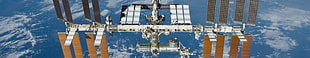 white and gold satellite, International Space Station, ISS, NASA, space HD wallpaper