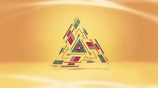 triangle multicolored digital wallpaper, digital art, simple background HD wallpaper