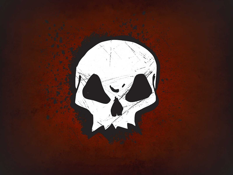 white and black skull digital wallpaper, skull HD wallpaper