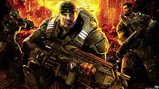 male armies graphic wallpaper, Gears of War HD wallpaper