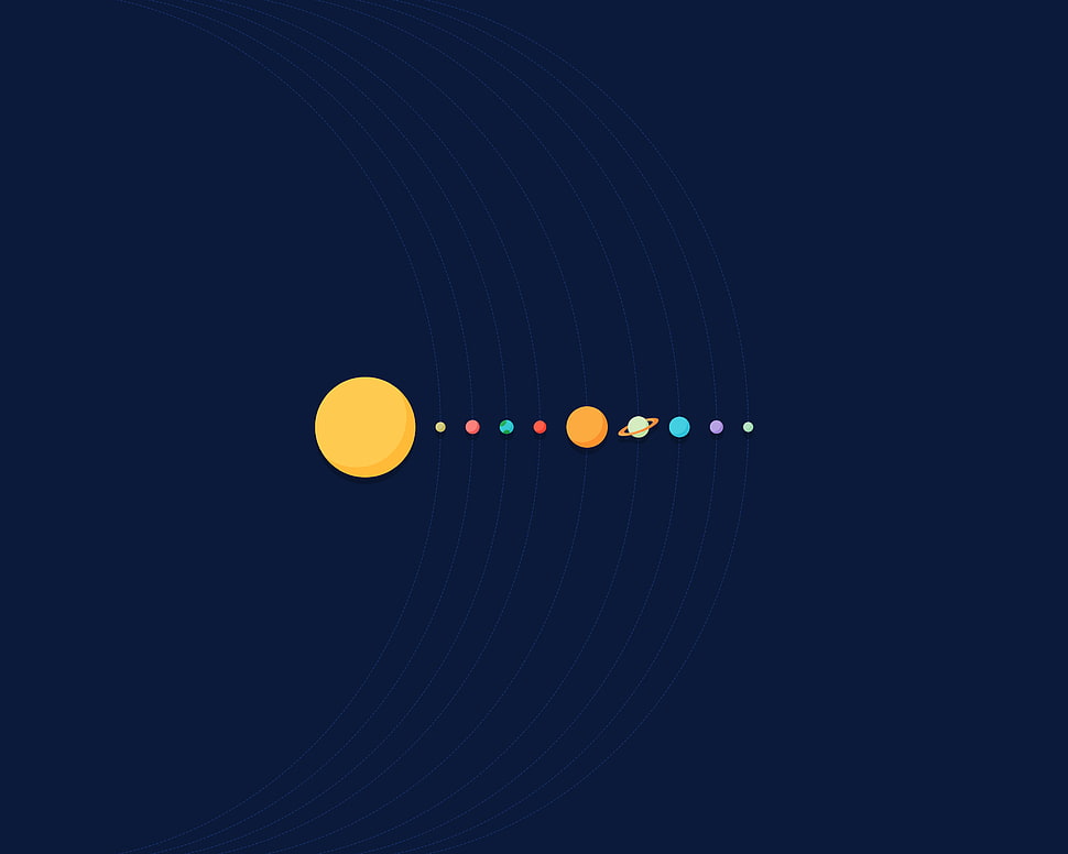 Alignment of Solar System illustration HD wallpaper