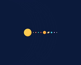 Alignment of Solar System illustration HD wallpaper