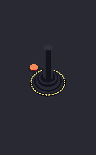 black and yellow illustration, Atari, controllers, minimalism, retro games