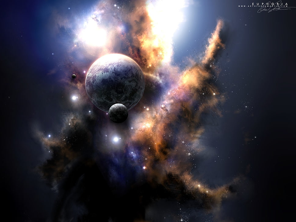 solar system illustration HD wallpaper