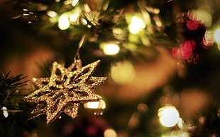 grey snowflakes decor, Christmas ornaments , Christmas HD wallpaper