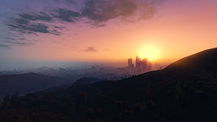silhouette photo of mountain, video games, Grand Theft Auto V