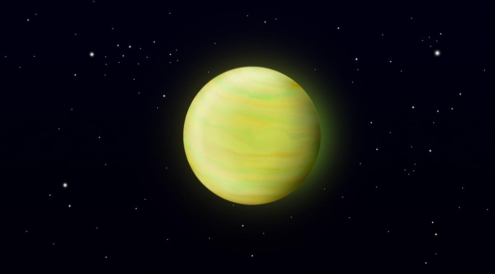 green planet illustration HD wallpaper