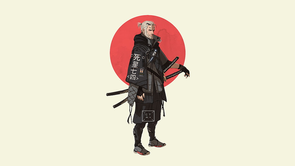 ninja with two swords HD wallpaper