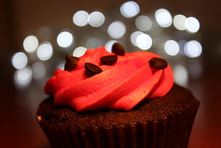 cupcake with red frosting HD wallpaper