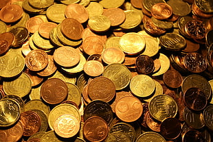 gold and copper coins