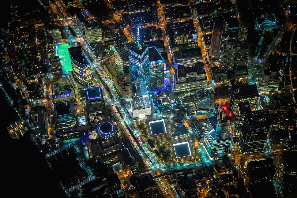 concrete city buildings, Vincent Laforet, New York City, Manhattan, One World Trade Center HD wallpaper