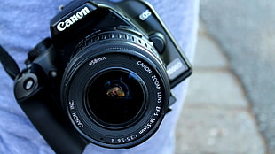 black Canon EOS, Canon, camera
