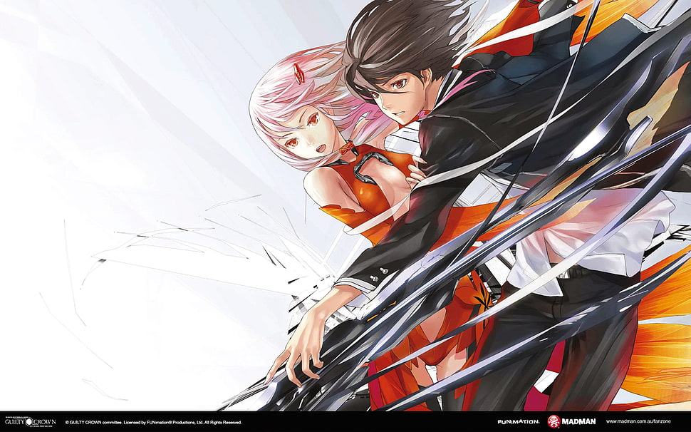 anime wallpaper, manga, Guilty Crown, Yuzuriha Inori, Ouma Shuu HD wallpaper