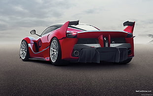 red Ferrari sport coupe, Ferrari FXX K, car