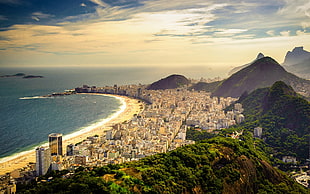city and mountains, city HD wallpaper