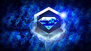 blue diamond illsutration, window, Starcraft II, diamonds