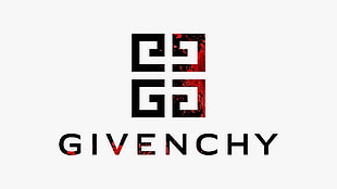 black and red Givenchy logo, logo, white background, brands, blood