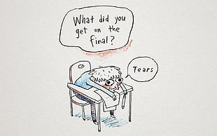 boy sitting in writing chair clipart, comics, artwork, minimalism, simple background