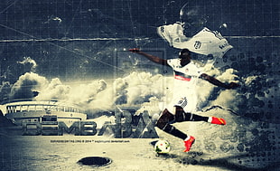 men's white crew-neck t-shirt, Demba ba, Besiktas J.K., Turkey, footballers HD wallpaper