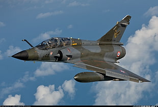 black fighter jet, Mirage 2000, jet fighter, airplane, aircraft