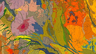 brown, red, and purple abstract painting, map, Kenya