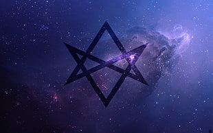 nebula star wallpaper, Unicursal Hexagram, space, universe, purple