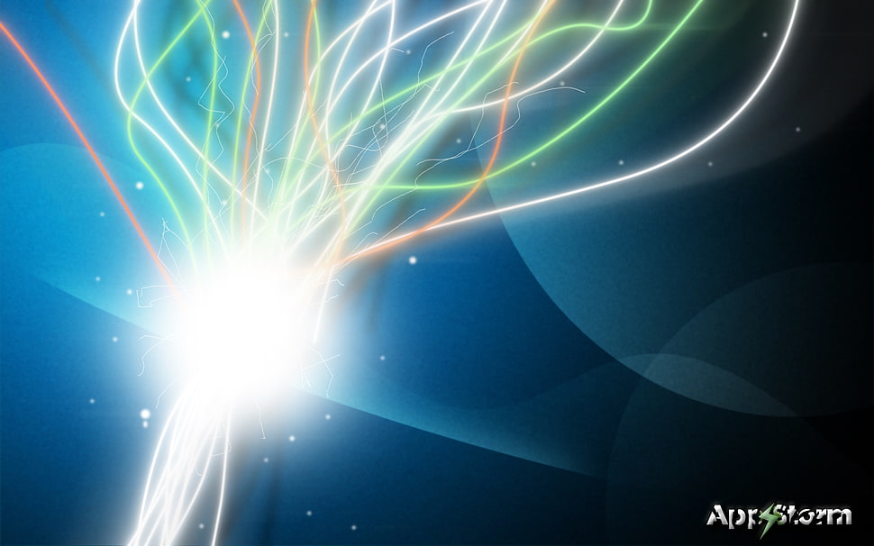 spark from green and orange lightning digital wallpaper HD wallpaper
