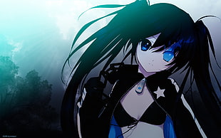 black-haired pony-tailed anime character HD wallpaper