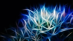 white, blue and pink illustration HD wallpaper