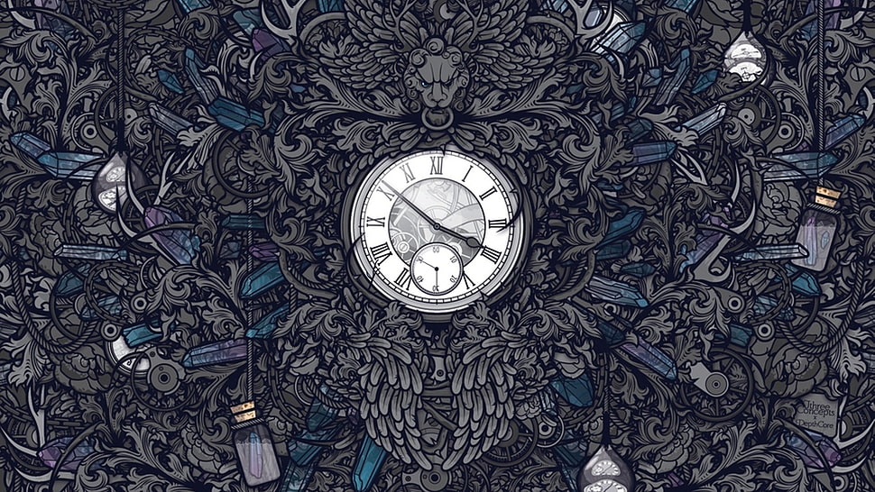 round Chronograph clock HD wallpaper