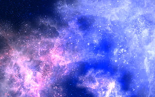purple and blue galaxy HD wallpaper