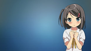 girl wearing white shirt anime character wallpaper
