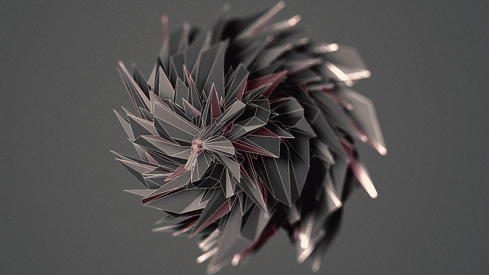 Cinema 4D, simple background, 3D, gray background HD wallpaper