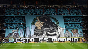 Esto Es Madrid banner, Real Madrid, supporters, stadium, soccer