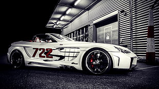 white coupe, Mercedes-Benz, supercars
