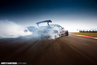 white and red racing car, Speedhunters, racing, drift, car