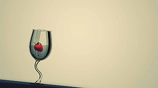 strawberry painted on wine glass illustration