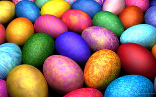 assorted-color decorative egg lot, colorful, eggs, Easter