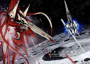 black and red corded device, Knights of Sidonia, anime, mech