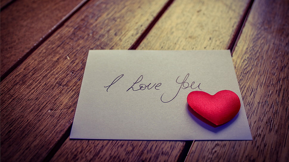 i love you text on paper HD wallpaper