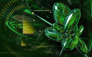 green and black textile