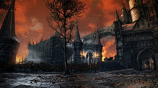castle illustration, Dark Souls, Dark Souls III, video games